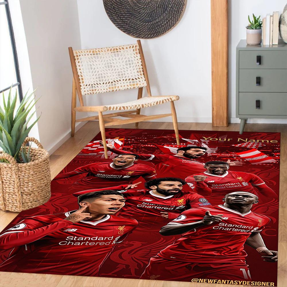 Liverpool Fc Customized Name Area Rug Perfect For Entryway Decorate Room Balcony Outdoor Antislip Carpet Decorate Offices