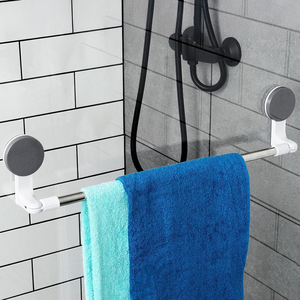 Bathroom Towel Rack with Suction Cups, Wall-Mounted, No-Drilling