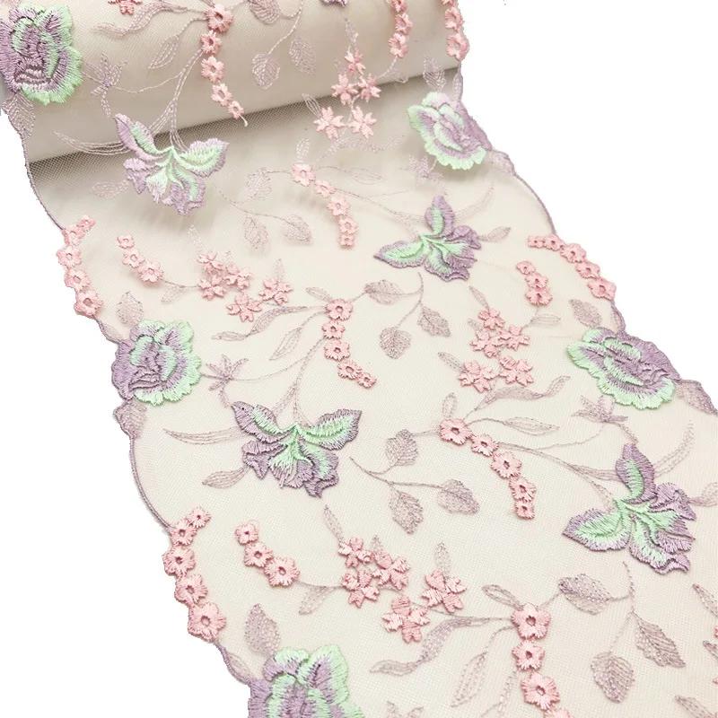 1/3 de yard de fil de polyester pressé pour fond de dentelle, idéal pour la broderie florale à faire soi-même, accessoires en dentelle, rideaux, coussins de canapé et décoration.