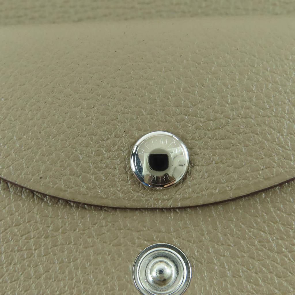 Pristine HERMES Coin Case Calvi Duo Card Case Evercolor Leather Women Used