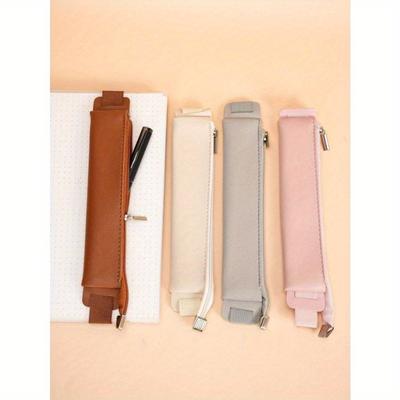Ayarlanabilir Bantlı 1 Adet PU Defter Kalem Çantası Kalem Tutucu Fermuarlı Çanta Lastikli Askılı Defterler Planlayıcılar Kitaplar İçin Kalem Kılıfı Kalem Tutucu