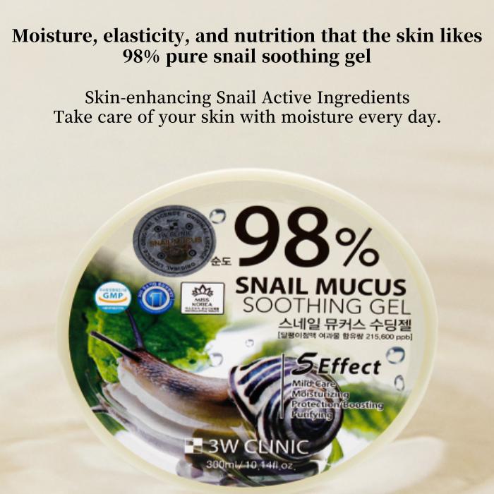 3W Clinic Gel calmant cu mucus de melc 300 ml