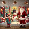 Snowman Display Stockings Winter Celebration Banner Christmas Banner Cartoon Snowman Holiday Backdrop For Photo Prop Xmas Event