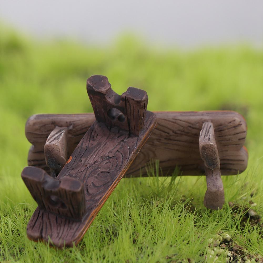 Wooden Dollhouse Miniature Wooden Bench Doll Furniture Mini Dollhouse Wooden Chair Doll House Decor Romantic