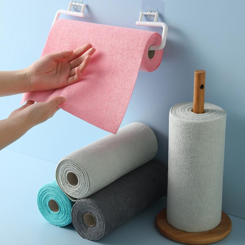 1 Roll Reusable Microfiber Cleaning Towel Sheets per Household Kitchen Wipe Cloth for Dishes Dust Car Windows Cleaning Supplies