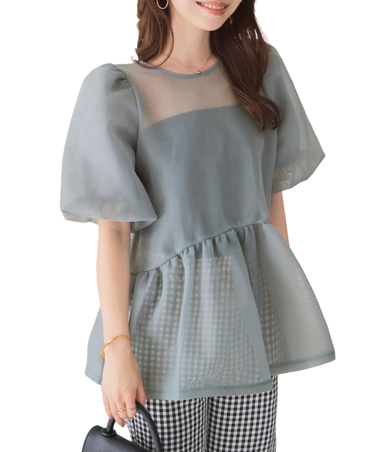 

Kobe Lettuce Прозрачная туника-пеплум из картона на весну и лето, рукава-буфы, размер M, синий топ, 2-сторонняя, картон с вырезом на талии, прозрачная [C7634], M, синий