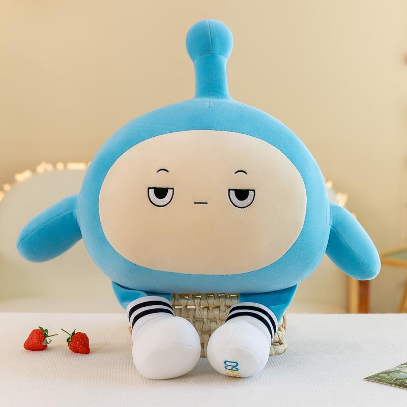 Large Cute Egg Boy Plush Toy Pillow - Black Egg Cloth Doll for Children's Day
