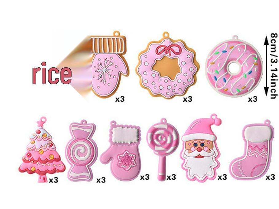 Cross-Border PVC Gingerbread House Ornaments - Soft Rubber Hanging Decorations for Christmas Trees & Scenes