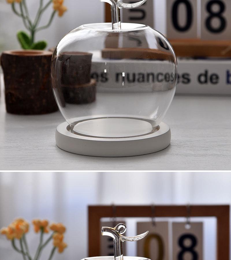 Christmas Eve Apple Preserved Flower Glass Dome Figurine with Clay Craft