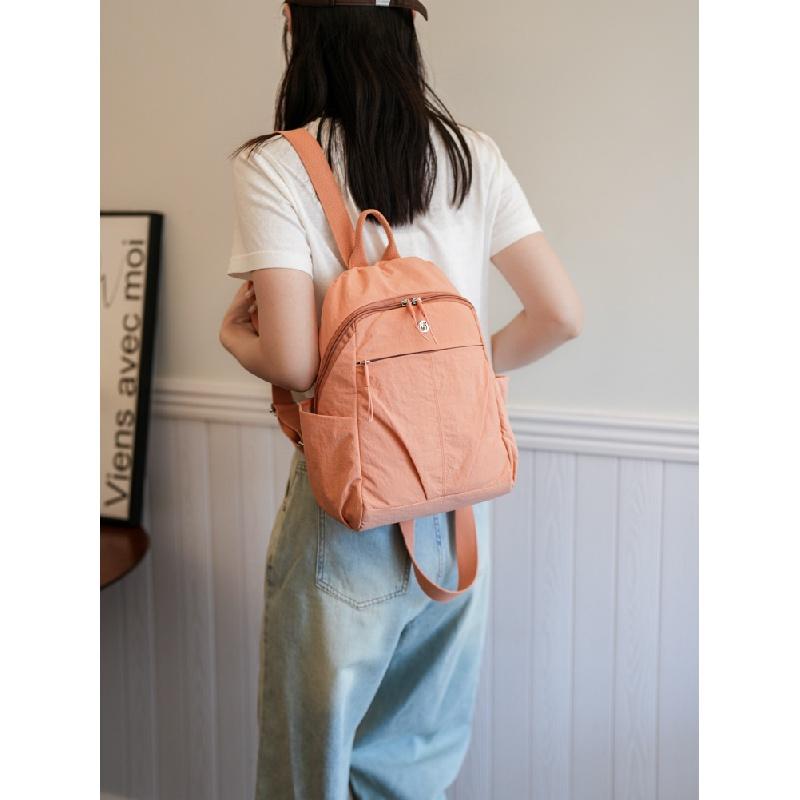 High Quality New Nylon Women Backpack Female Travel Bag Backpacks Schoolbag for Teenage Girls Solid Color Bookbag