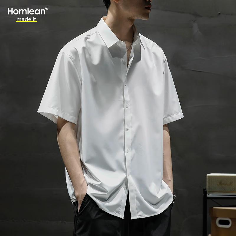 

Homlean Men s Japanese Style Cooling Short Sleeve Shirt 2XL