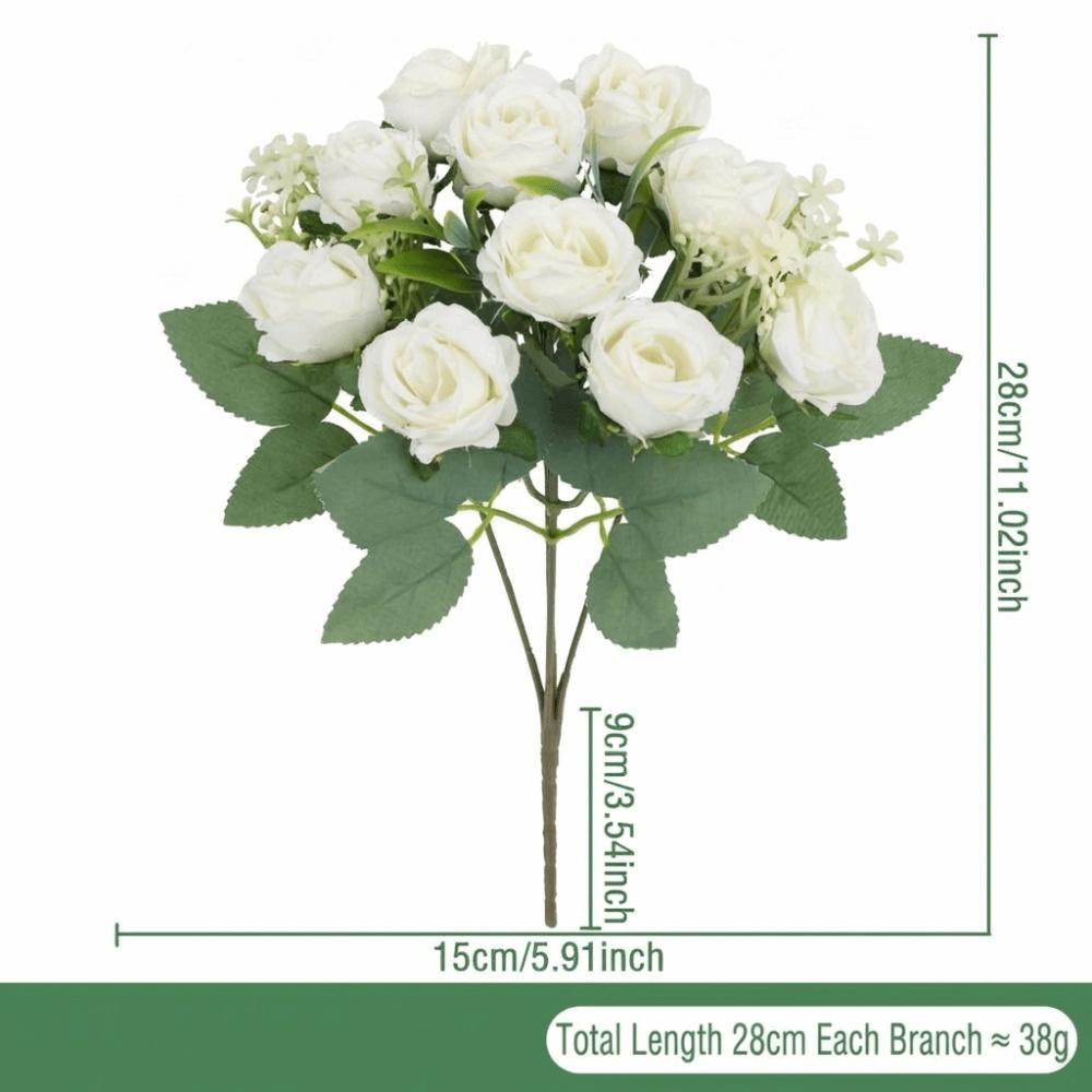 Lifelike with Stems Artificial Rose Flowers Real Touch Floral Arrangements Silk Flowers Fake Flower Bouquets Party Centerpieces