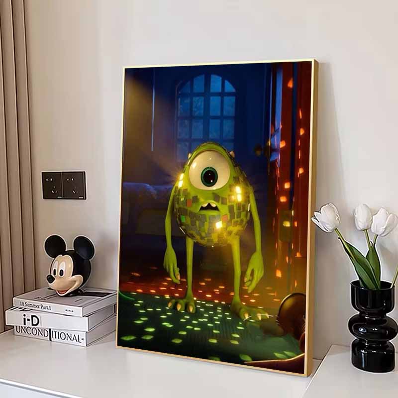 Disney Diamond Painting Mike Wazowski Disco Light Show 5D Diamond Painting Art Embroidery Cross Stitch Room Decoration