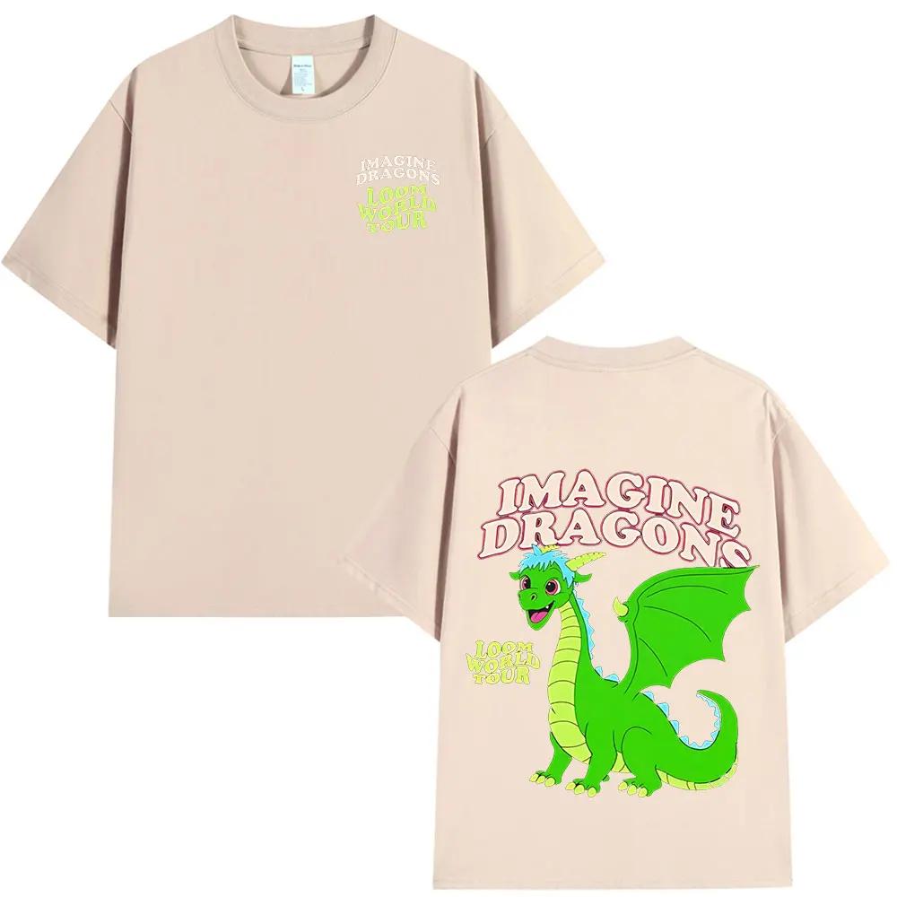 2025 New Model Imagine Agons Loom World Tour 2025 T-Shirt Rock Band Agon T-Shirt Men Men High Quality Cotton Short Sve Tee