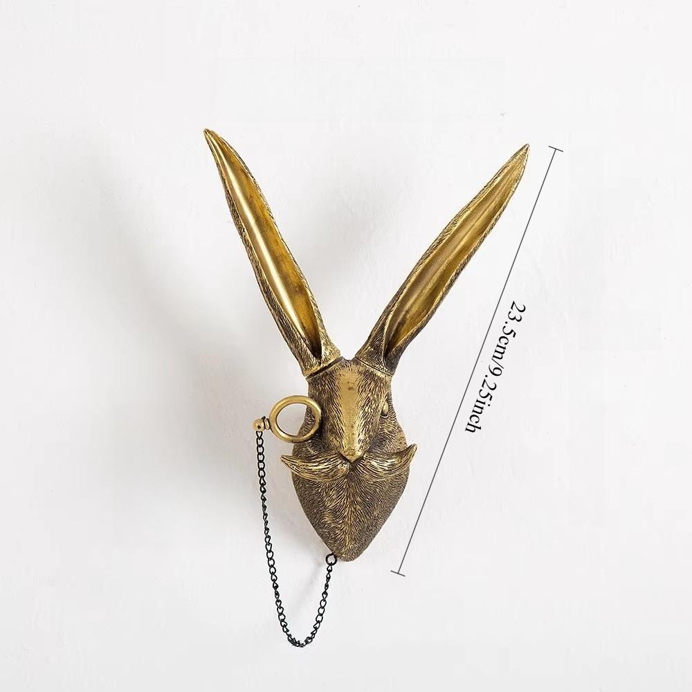 Ciondolo Animale in Resina Bronzo Antico Testa di Cervo Dorato Gancio da Parete Portaoggetti Accessori da Parete di Sfondo Statuette Decorative