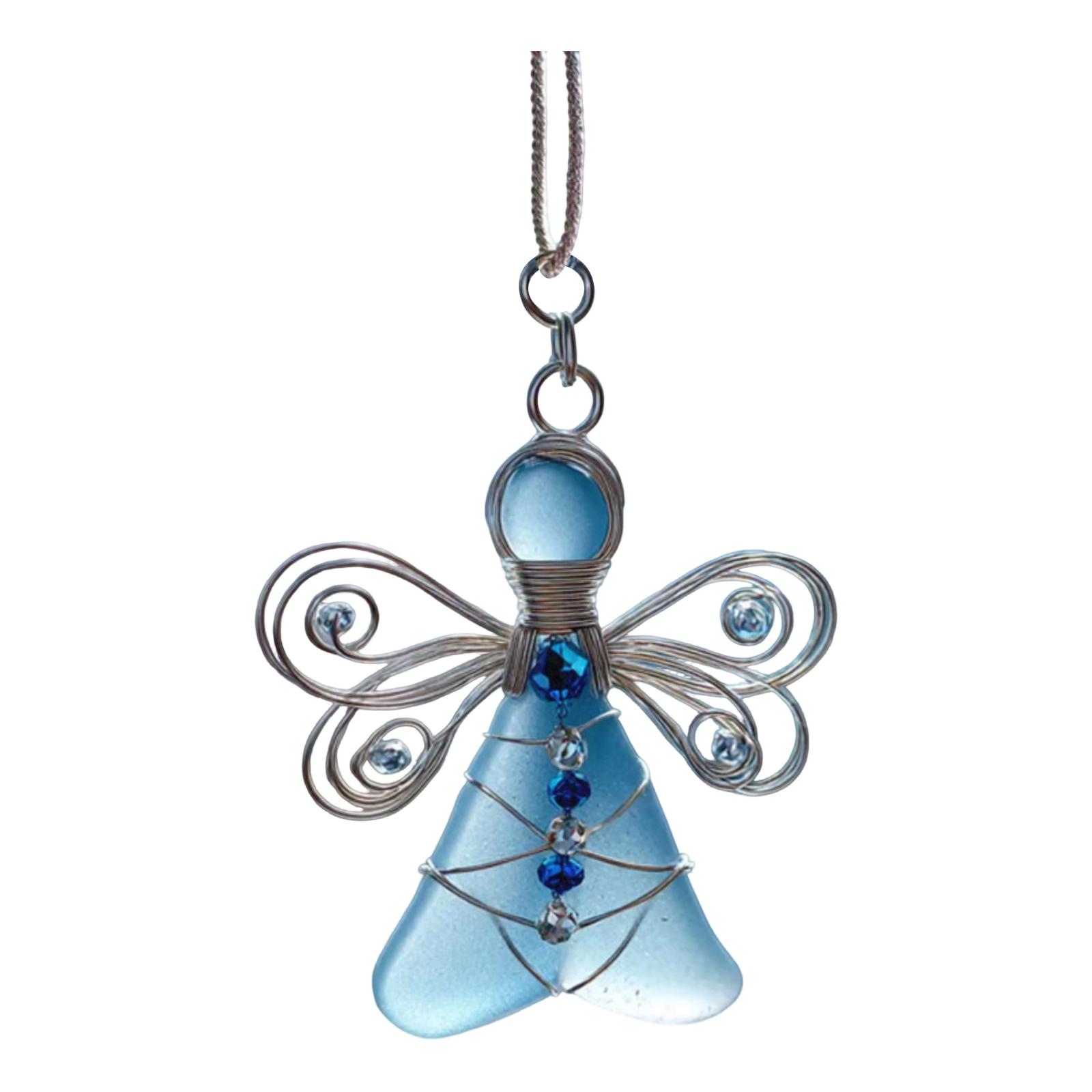 Handmade Sea Glass 2D Ornament, Sea Glass Ornaments One Size синий