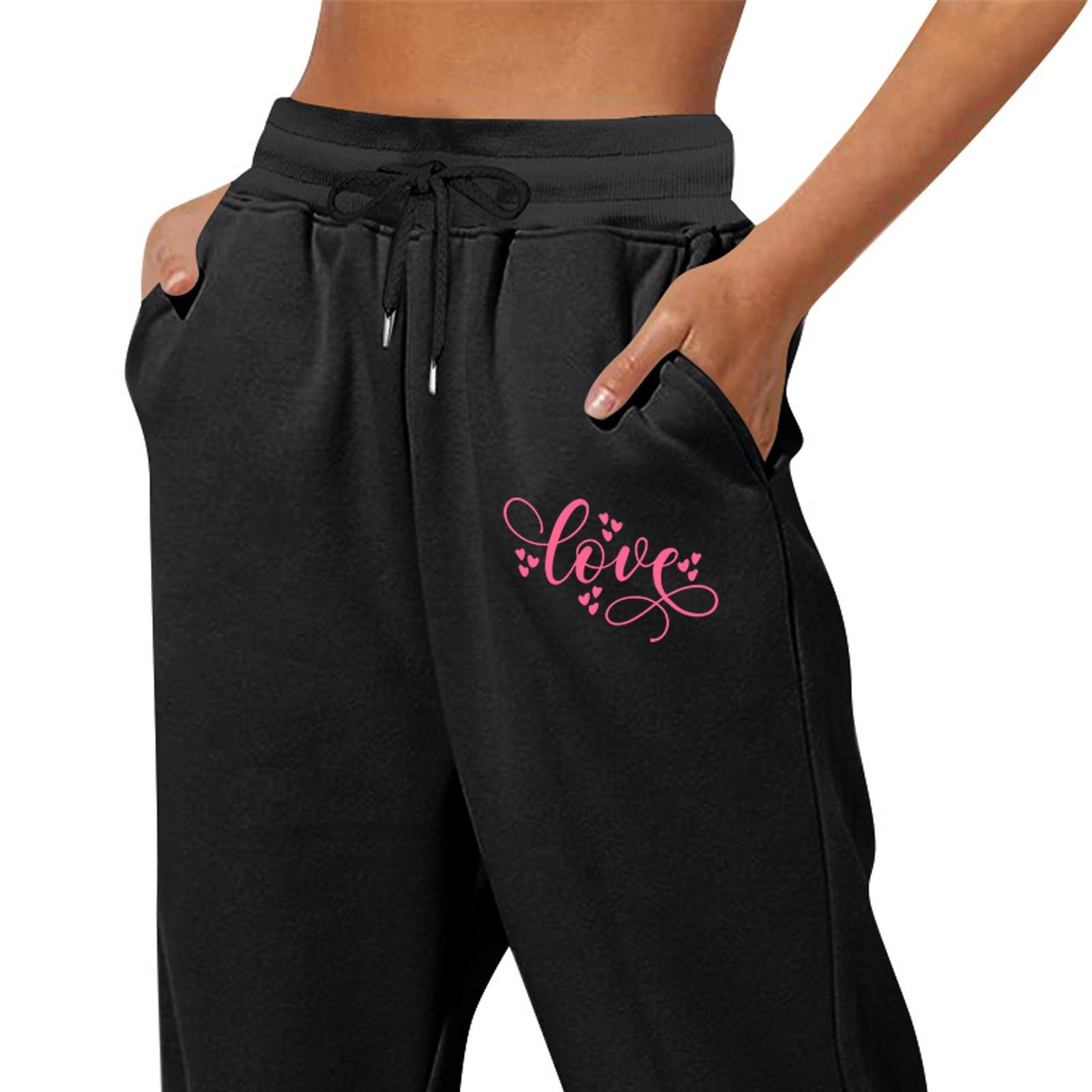 

Весенние и однотонные принтованные модные женские повседневные брюки с карманами и шнурком L чёрный