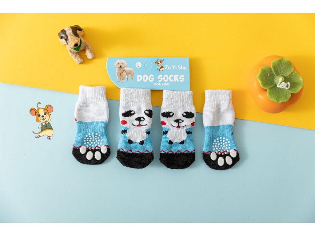 Four Seasons High-Quality Non-Slip Pet Socks for Small Dogs - Cotton Foot Covers for Teddy Dogs