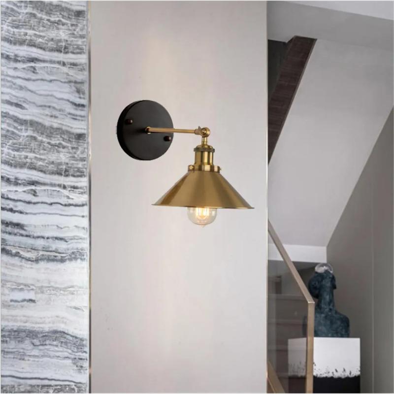Wall Vintage Sconce Adjustable Brass Ceiling Light Fixture E27 Industrial Wall Lamp for Loft Restaurant Bar Hotel Cafe Bedroom
