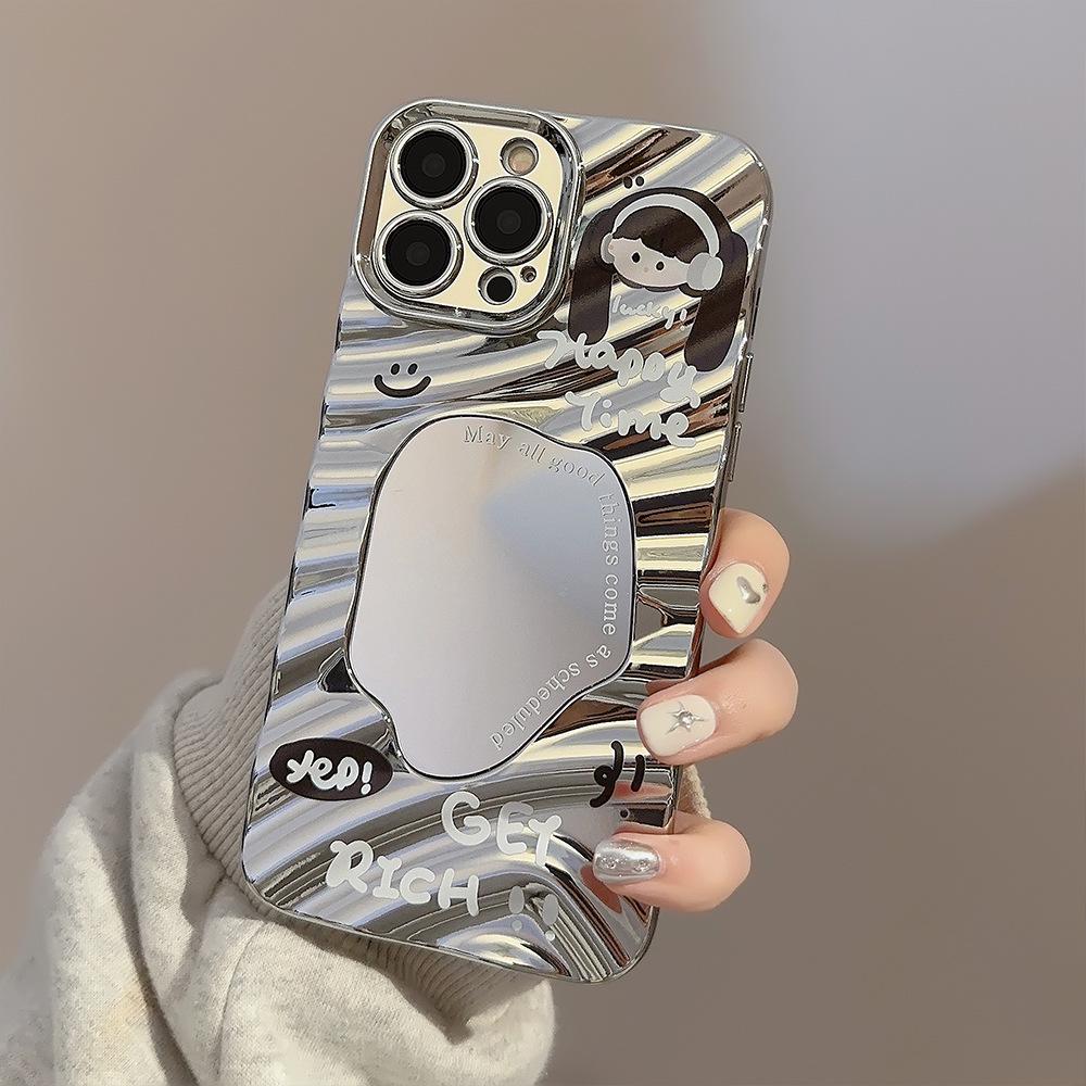 

Cute Couple Avatar IPhone 13 Apple Phone Case 14promax Plating 15 Suitable for 12 Mirror 16 Wrinkles Huawei Nova12 Vitality Edition