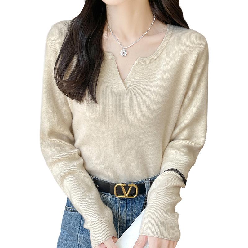Bottom Shirt Women's Autumn and Winter Inner Knit Skin-friendly Soft Sweater Long Sleeve Top