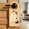 Cute Cat Door Knob Hanger Sign Cartoon Cat Acrylic Hanging Plaque for Office Dorm Bedroom Hotel Meeting