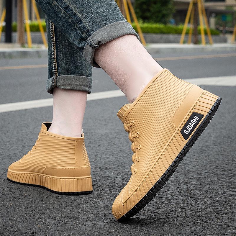 Men's Non-Slip Waterproof Short Rain Boots for Kitchen, Car Washing, Fishing, and More