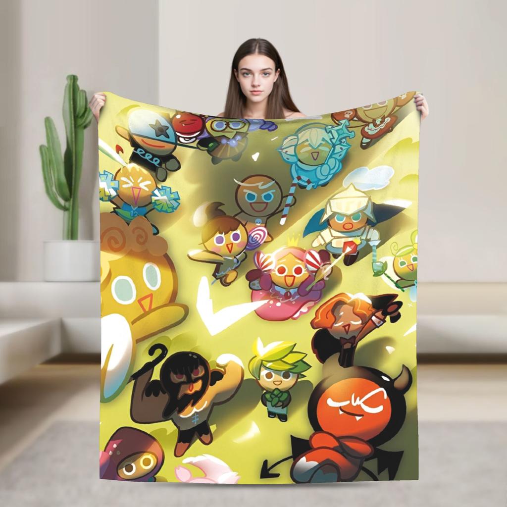 Cookie Run Kingdom Pure Vanilla Cookie Flannel Throw Blanket  for Bedspreads Knitted Blanket Office Super Soft Breathable