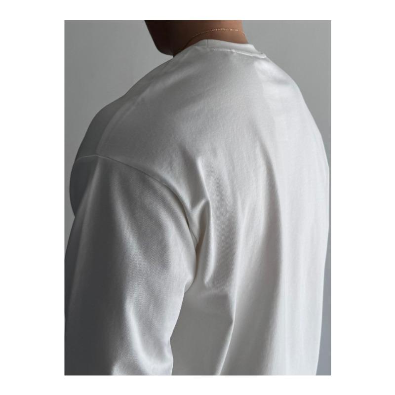 Round Neck Long-sleeved T-shirt Men's Autumn Winter Sports Solid Color Bottoming Shirt Top