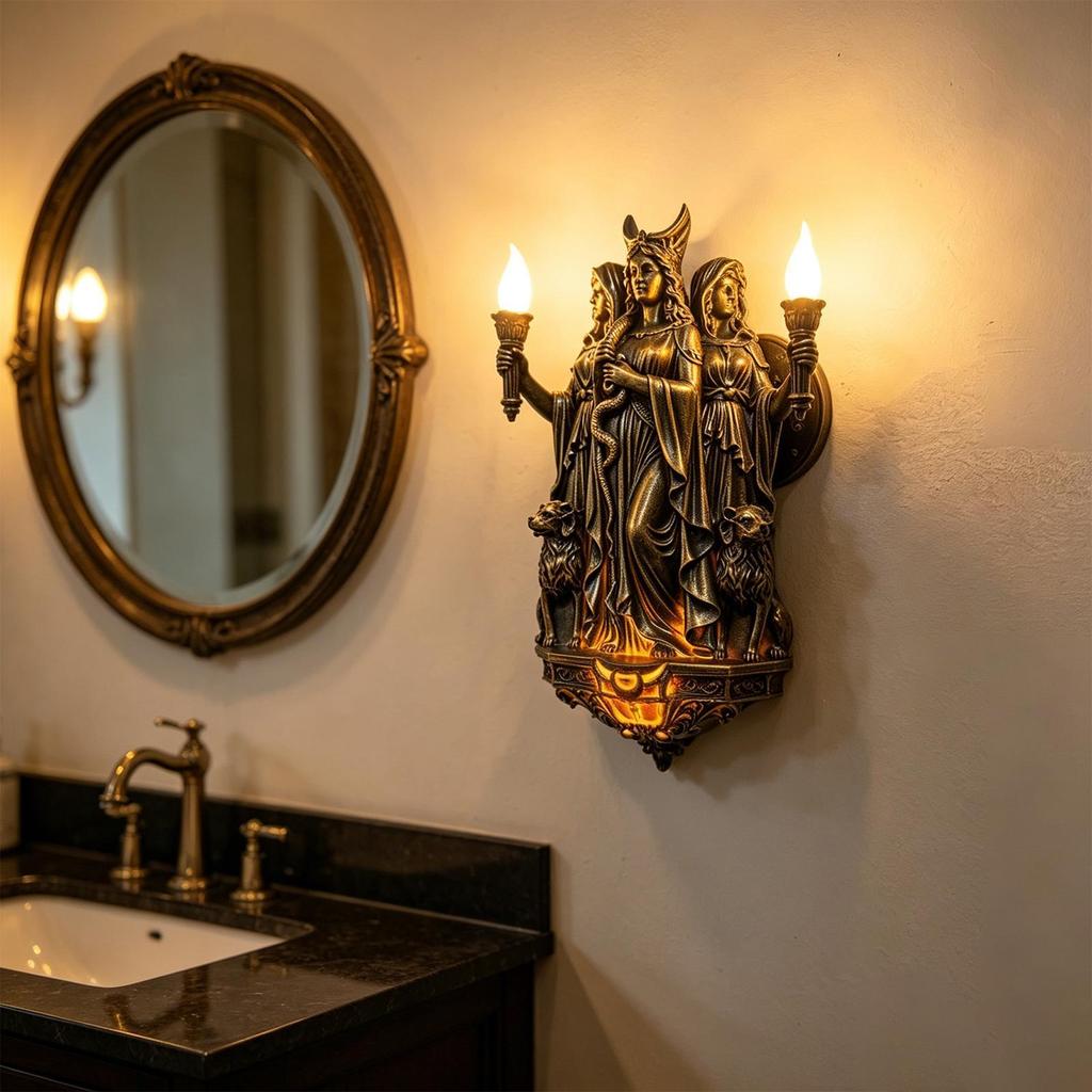 Sculpture Wall Sconce Decorative Gothic Statue Light Vintage Statue Wall Lamp Light Decorative for Bedroom Living Room Hallway