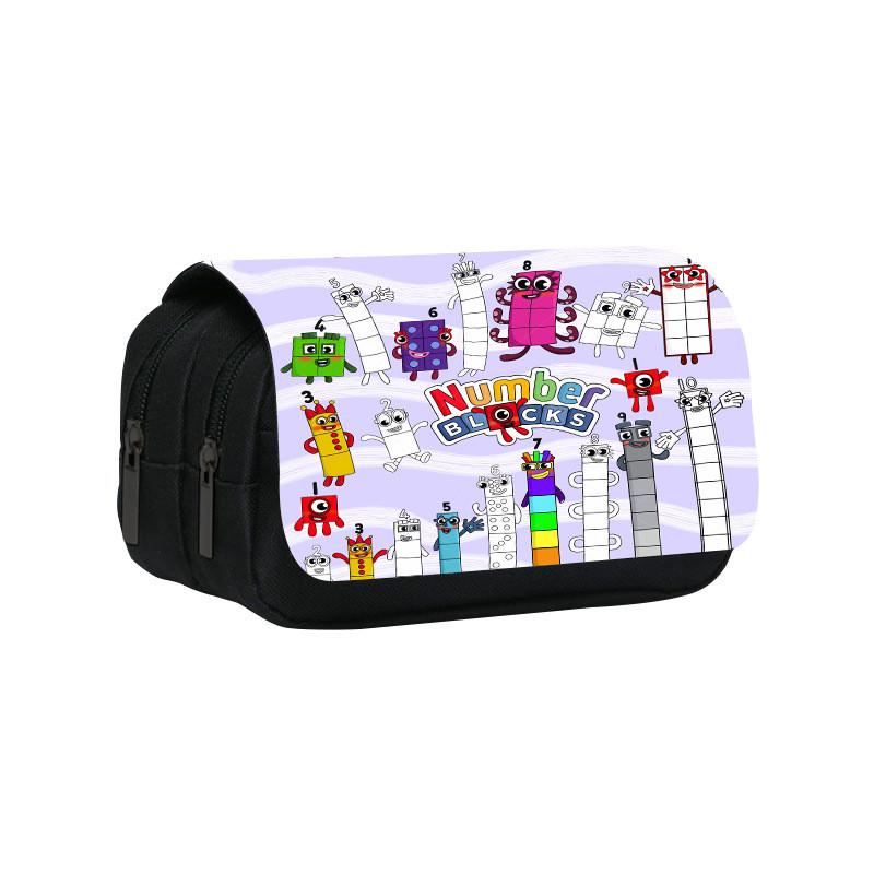 Double Numberblocks Layer Pencil Bag With Spacious Design For Classroom Use