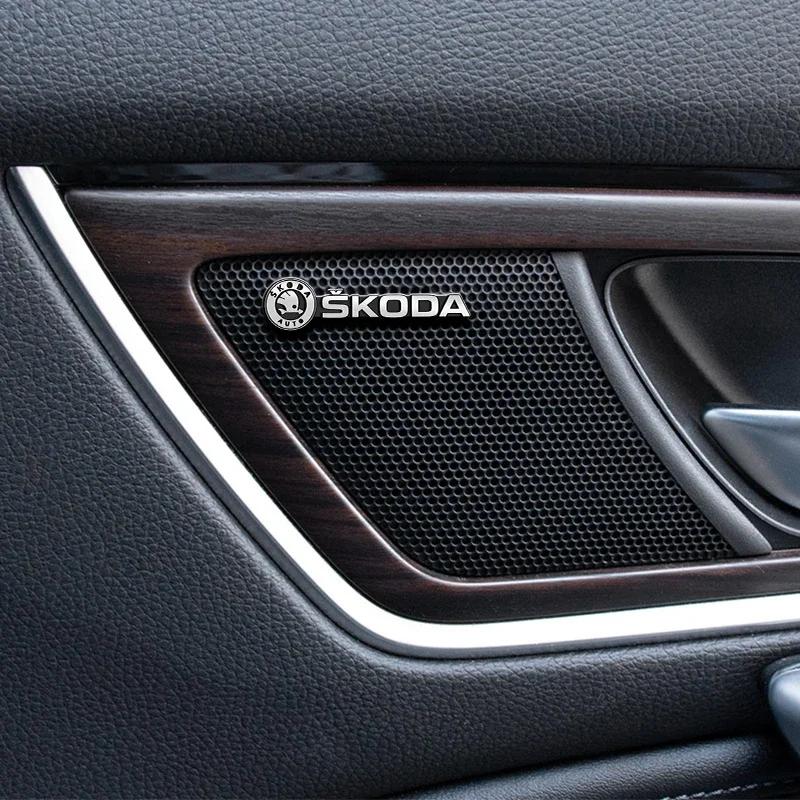 Car Audio Decorate 3D Aluminum Badge Emblem Sticker For Skoda Rapid Octavia A5 RS Kodiaq Fabia A7 2022 Accessories