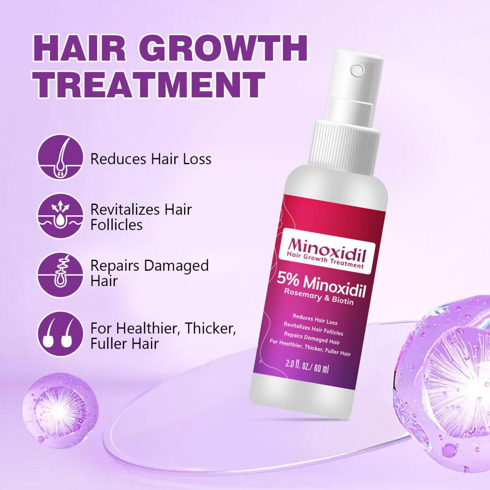 2 Stück 60 ml Minoxidil 5% Rosmarin & Biotin Haarspray Haarwachstumsspray