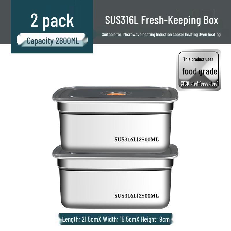 316 Stainless Steel Food Storage Container with Lid