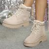 Cotton boots women's large size winter new thick-soled short tube Northeast cotton shoes piled and thickened warm snow boots