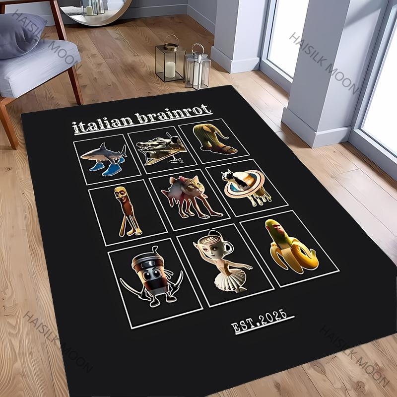 2025 Italian Brainrot Fantasy Creatures Collection Printed Carpet Living Room Bedroom Rugs Kid‘s Play Door Un-slip Floor Mats