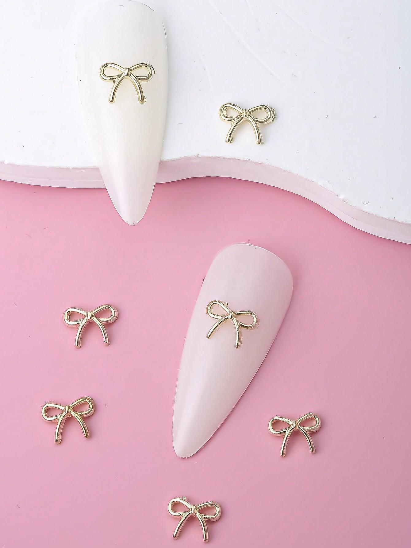 

10 шт. подвески-бантики для ногтей 3D сплав ленты украшения для ногтей DIY драгоценные камни для ногтей подходят для девочек и женщин принадлежности для ногтей