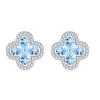 S925 Sterling Silver Four Leaf Clover Stud Earrings Natural Amethyst Topaz Advanced Sense Earring Minimalist Luxury