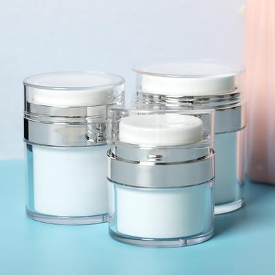15G 30G 50G Cosmetic Jar Acrylic Cream Refillable Cans Vacuum Bottle Press Style Cream Jar Vials Airless Cosmetic Container