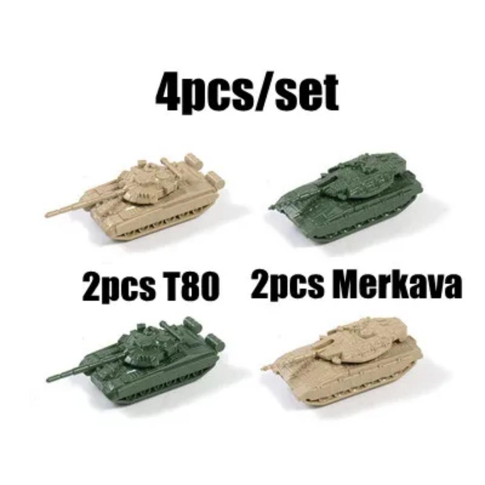 4D 1/144 Tank Pěchotní bojové vozidlo Raketomet Hotový model 4ks/sada Miniaturní vojenský model zbraně Hračka