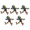 5Pcs/Set Human Skeleton Ornament Mini Halloween Skeleton Figurine with Movable Joints Poseable Articulated Skeleton Decoration