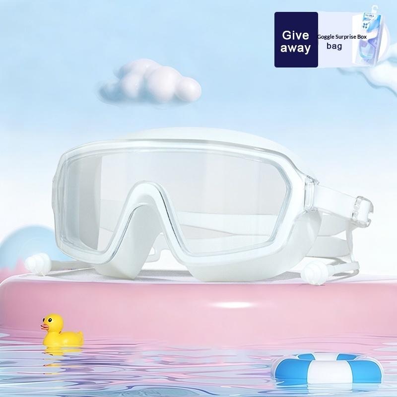 Outdoor Schwimmbrille Anti-Beschlag Weites Sichtfeld Tauchen Schwimmbrille Mit Ohrstöpseln Für Kinder's Wasserdichtes Tauchen Schwimmbrille