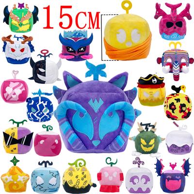 Blox Fruits Plush Collection 15cm Doll Quake Soul Spirit Magma Mammoth Kitssune Rubber Love Fruit Game Figure Soft Stuffed Gift
