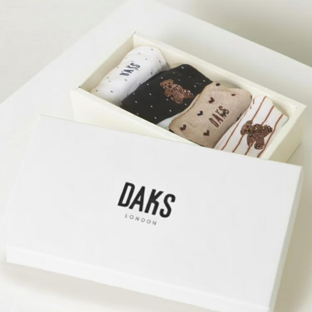 Daks Mixed Pattern Fake Socks Set 4 Pairs Dbss6e241wt Single option