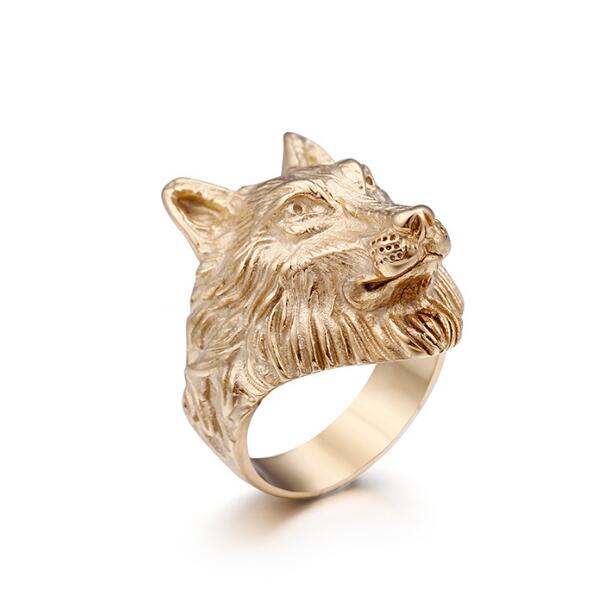

Ювелирные изделия в стиле панк-рок с животными, мужские роскошные кольца золотого цвета из нержавеющей стали, мужские кольца с головой волка для мужчин и мальчиков, подарки для вечеринок лучших друзей 11 золотой