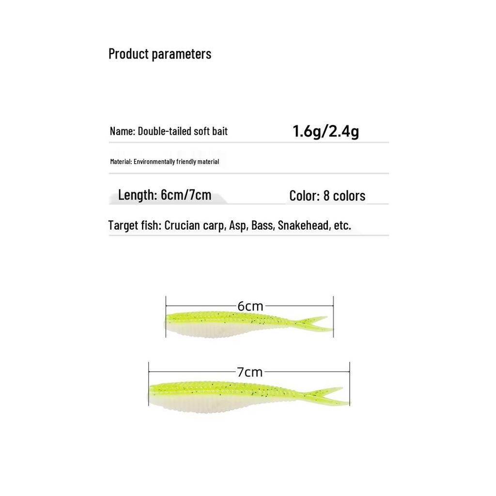 Soft Bait Tail Cutter: Fork Tail, Lead Head Hook, Worm & Maggot Crankbait for Mandarin Fish, Bass, Asp.