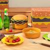 LISM Cartoon Hamburger Ceramic Snack Plate Set
