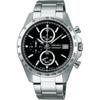 Seiko Selection SBTR005 Men's Quartz Chronograph Watch Black Dial Stainless Steel Battery Date Calendar