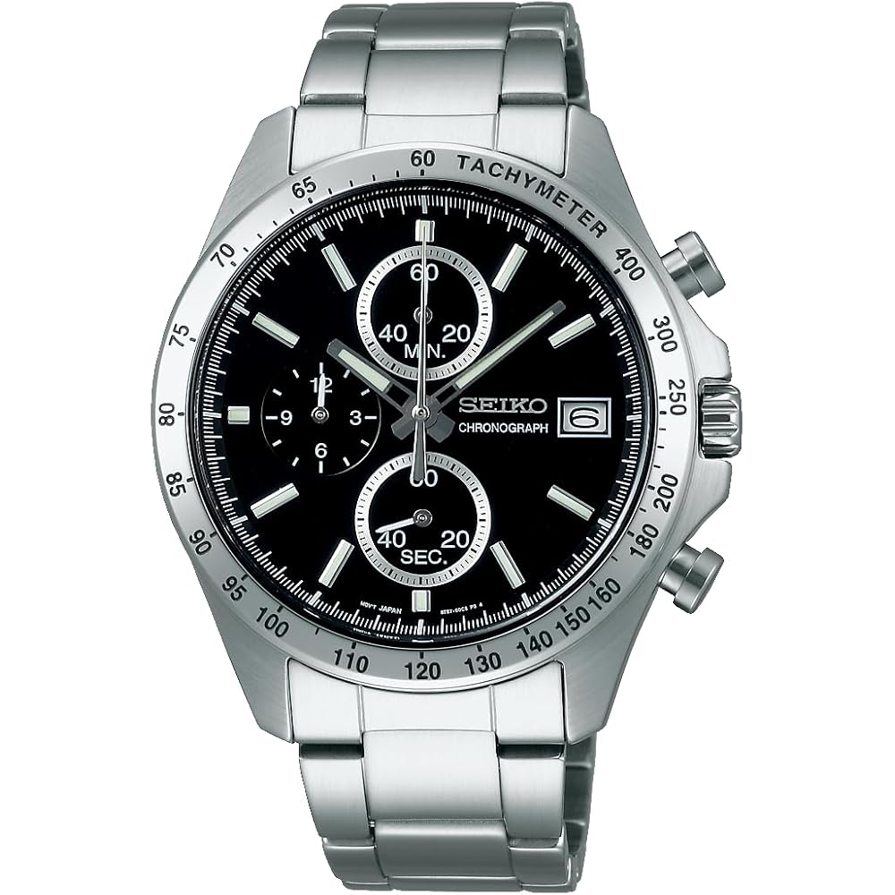 

Seiko Selection SBTR005 Men s Quartz Chronograph Watch Black Dial Date Calendar Stainless Steel