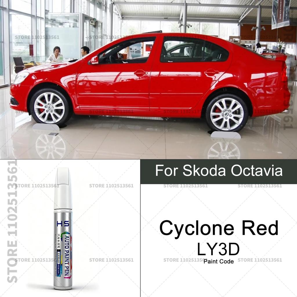 Car Paint Repair Pen For Skoda Octavia Touch Up Scratch Remover DIY Auto Accessories Beige 123 White Gray LD7S 160 Black Red